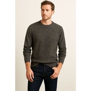 J.Crew Men’s Marled Wool Blend Crewneck Sweater Gray Black XL Winter Knit